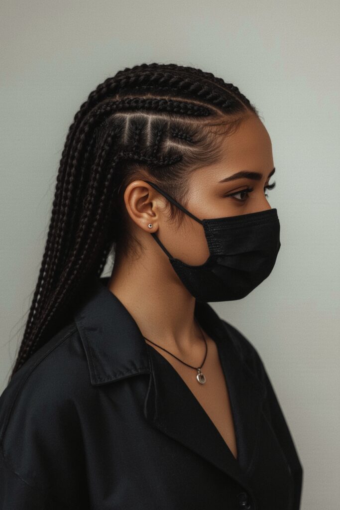 Layered Side Cornrows