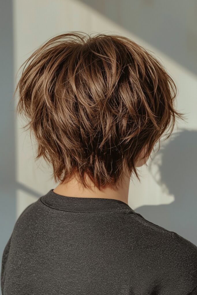 Textured Pixie Bob with Choppy Layers
