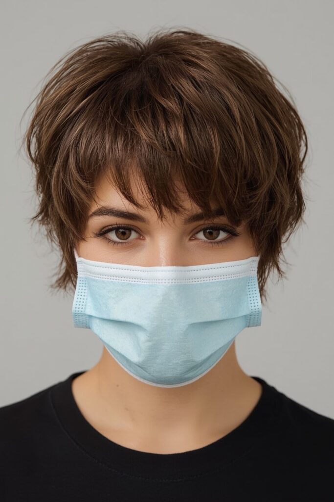 Layered Pixie Bob with Textured Bangs

