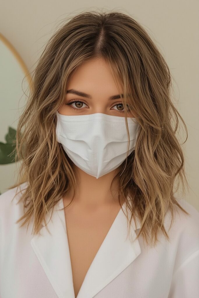 Curtain Bangs with Loose Waves