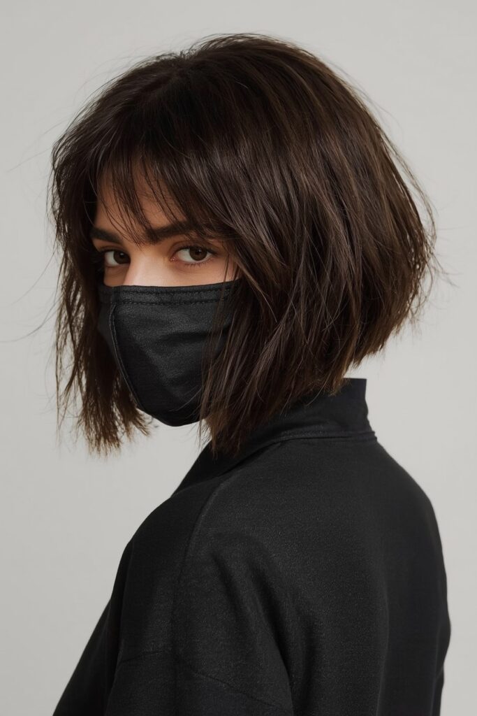 Razor-Cut Bangs and Bob
