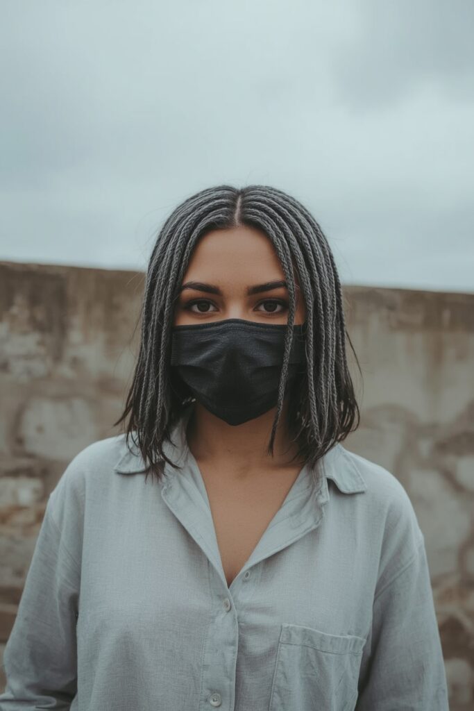 Ash Grey Braided Bob