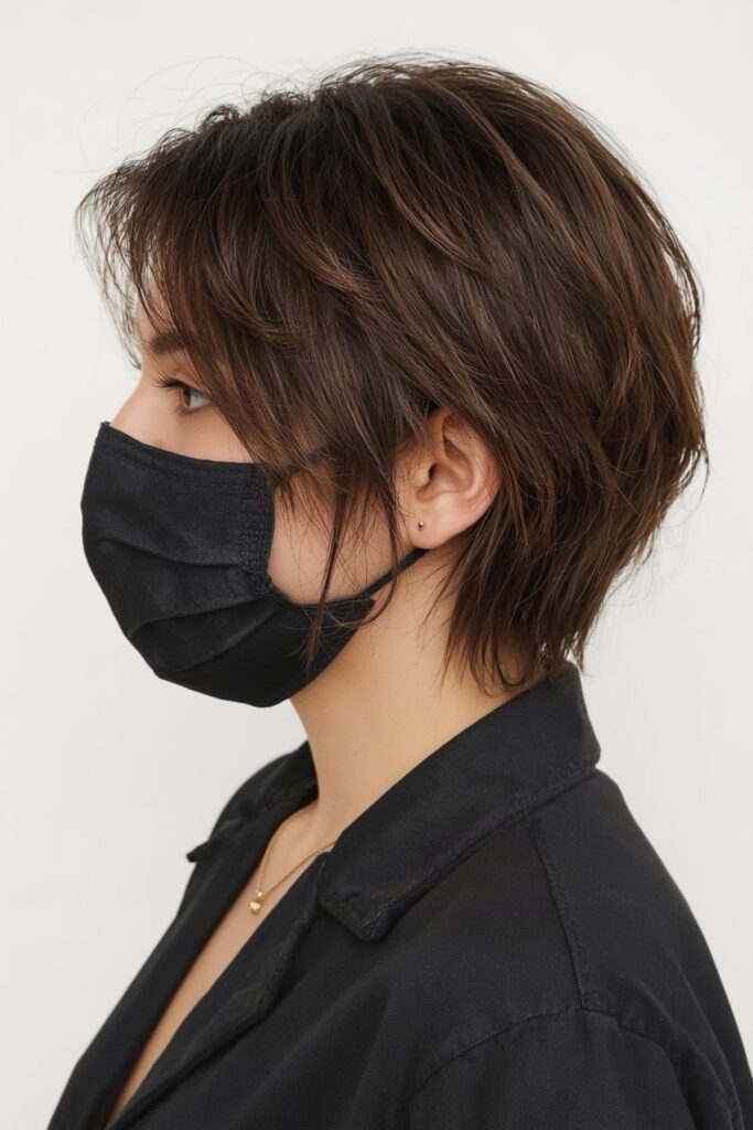 Side-Swept Bangs for Angular Faces