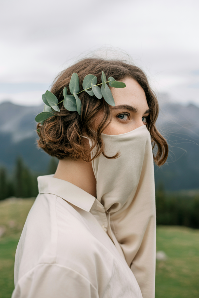 Wavy Bob with Fresh Greenery Clip
