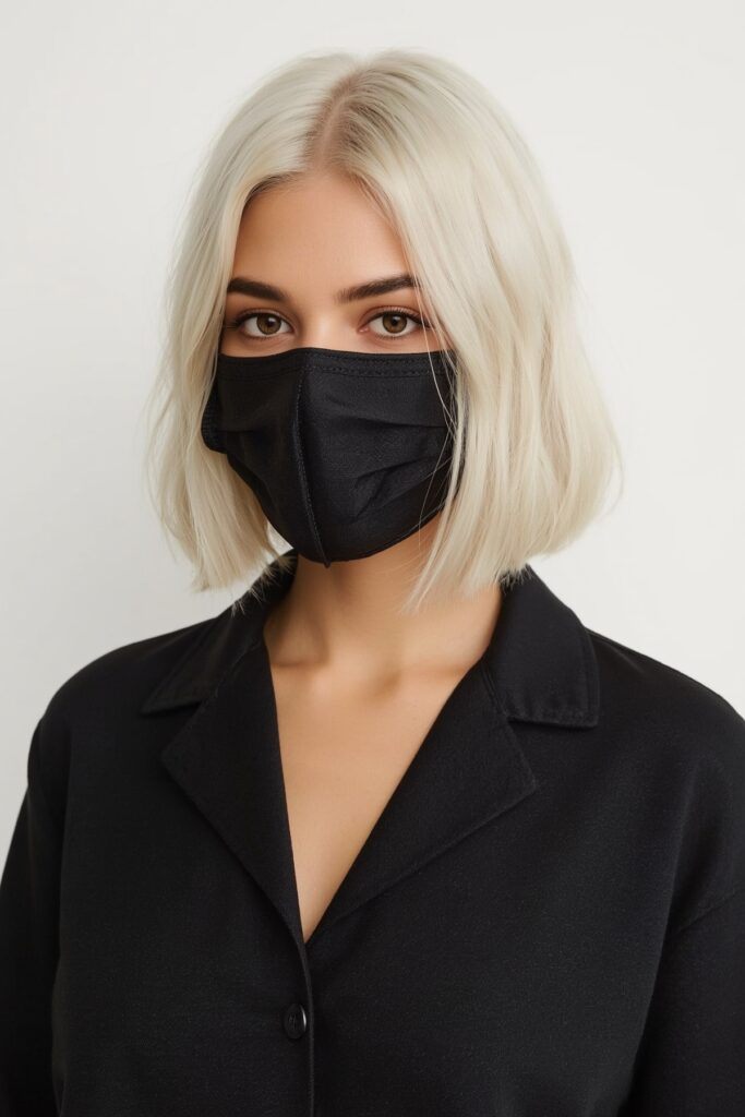 Glossed Sleek Bob in Porcelain Blonde
