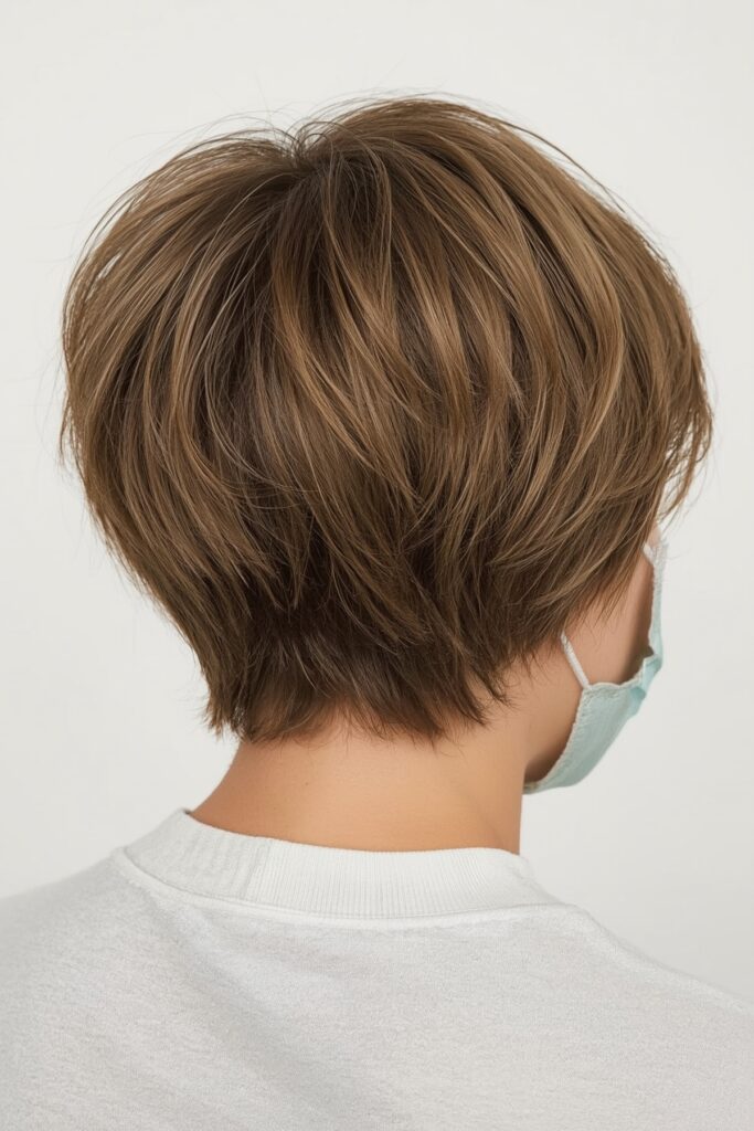 Razor-Cut Pixie Bob with Fringed Back


