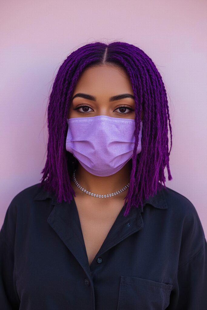 Vibrant Purple Bob Braids