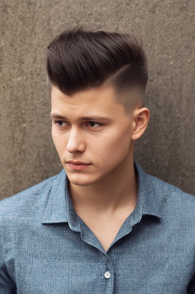 Side Part with Mini Pompadour
