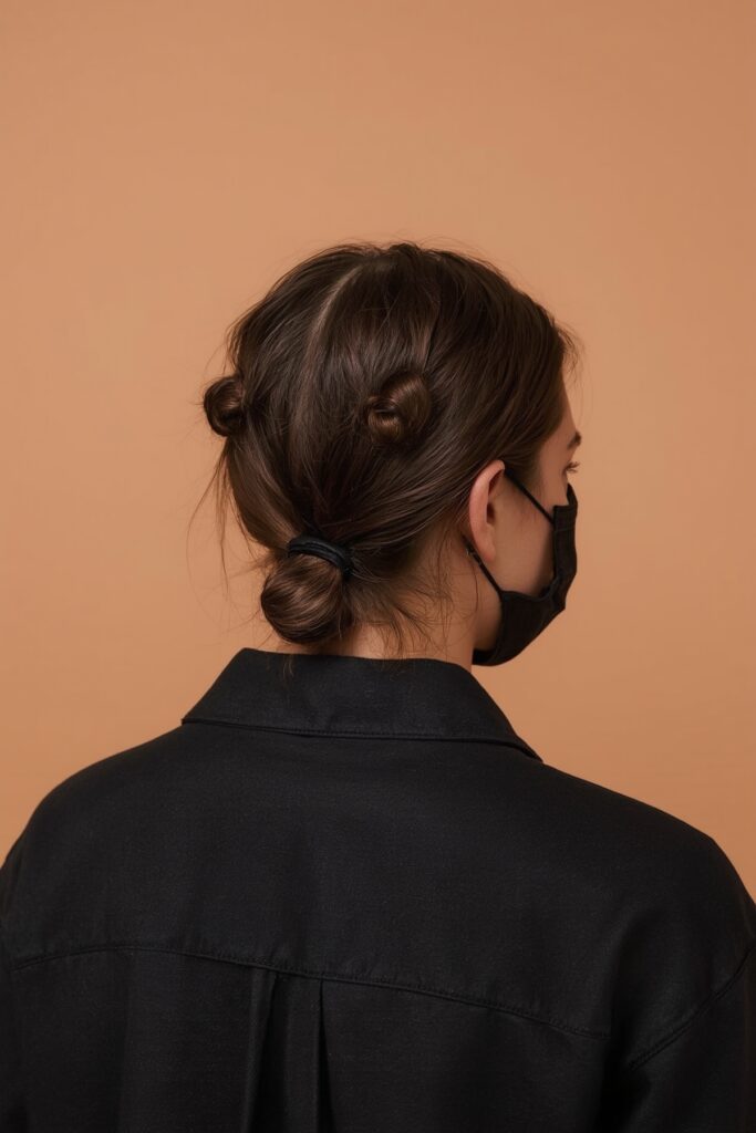 Bubble Ponytail with Slick Sides
