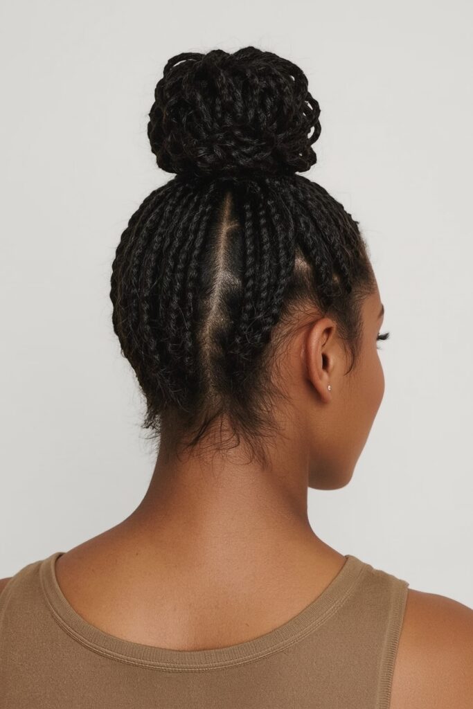 High Top Knot Cornrow Braids