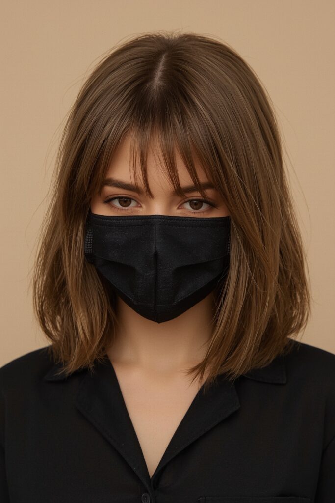 Swoop Bangs with Medium Cut