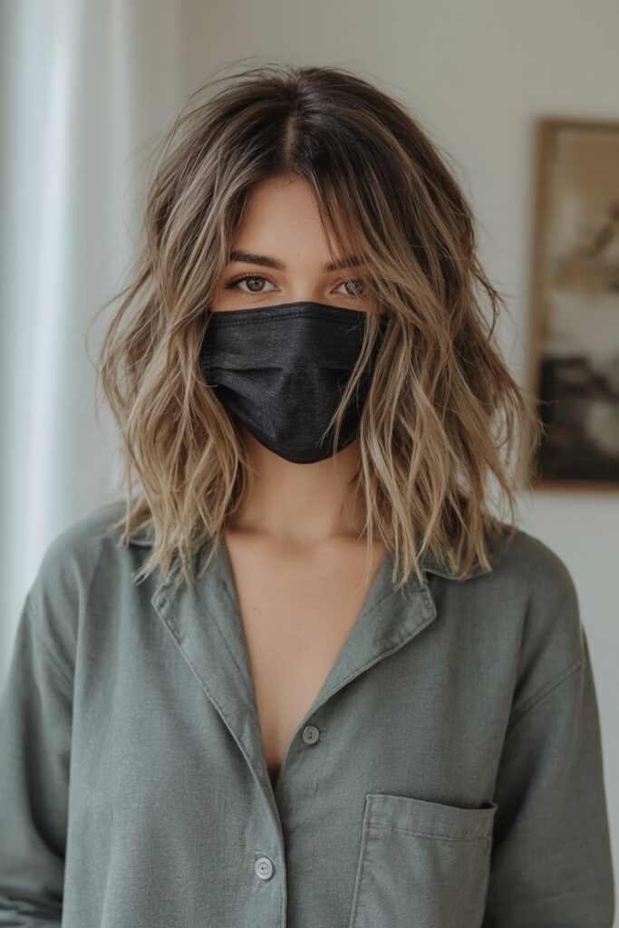 Undone Bob with Lived-In Blonde Color
