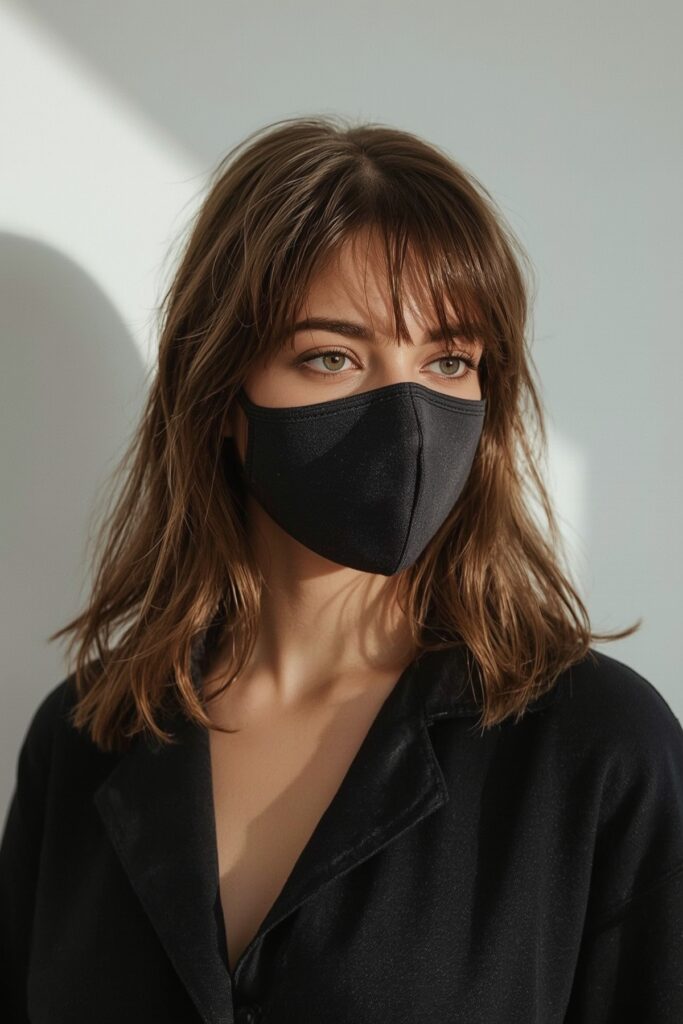 Diagonal Bangs with Round Face Balance