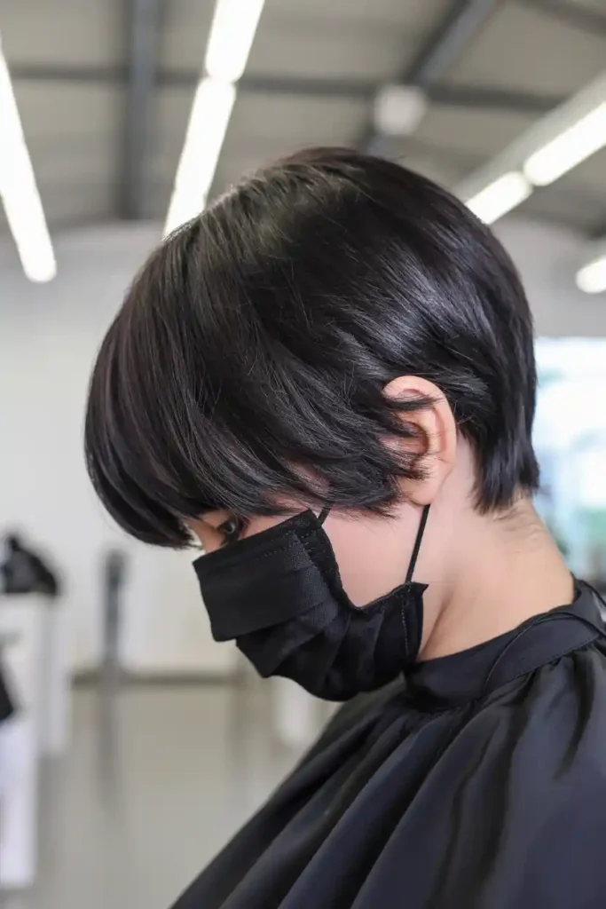 Sleek Polished Pixie Bob with Blunt Ends

