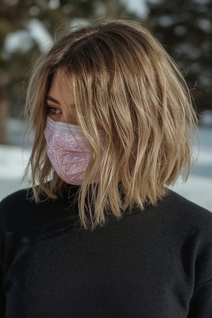 Tucked Bob in Shimmery Nordic Blonde


