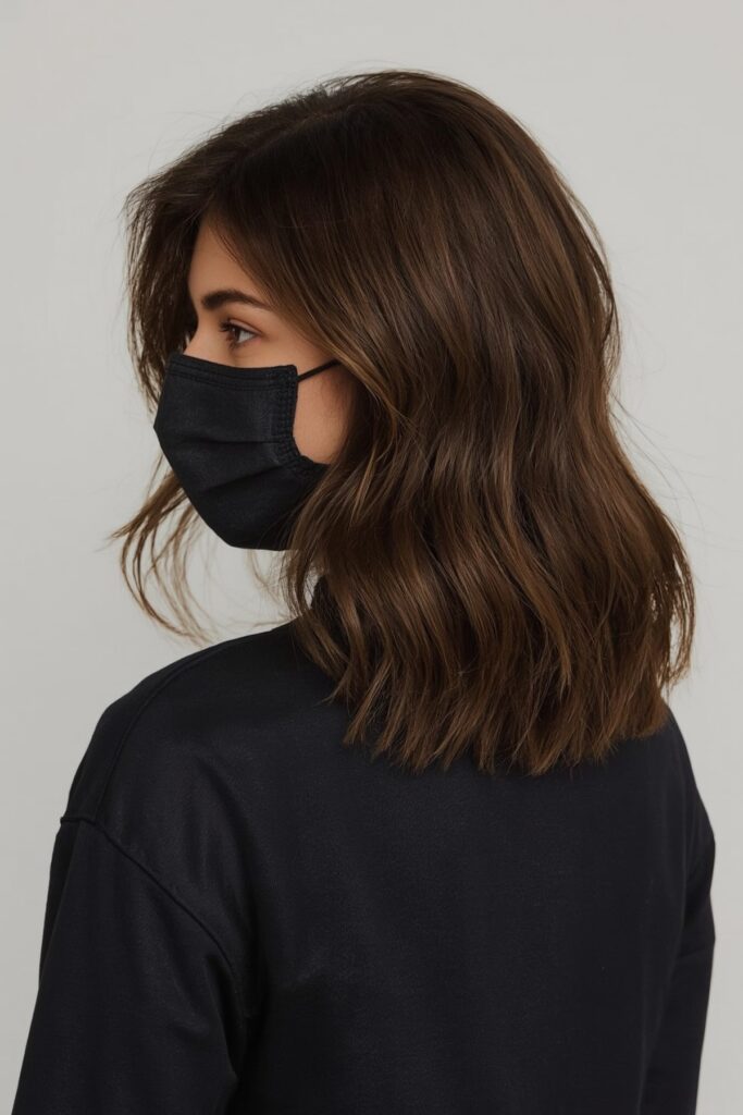 Mid-Length Hair with Side Bangs