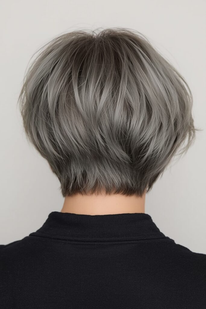 Stacked Pixie Bob with Angled Back
