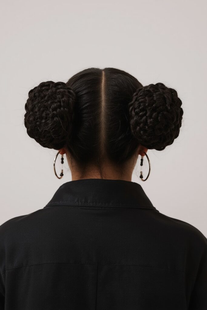 Double Heart Parted Cornrows
