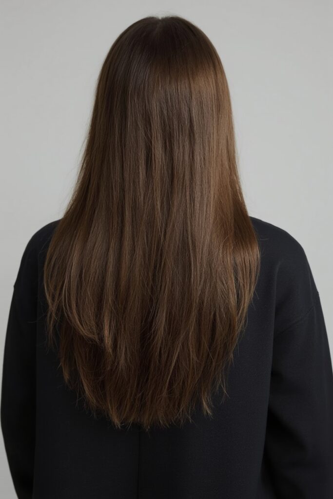 Sleek Center-Parted Straight Cut
