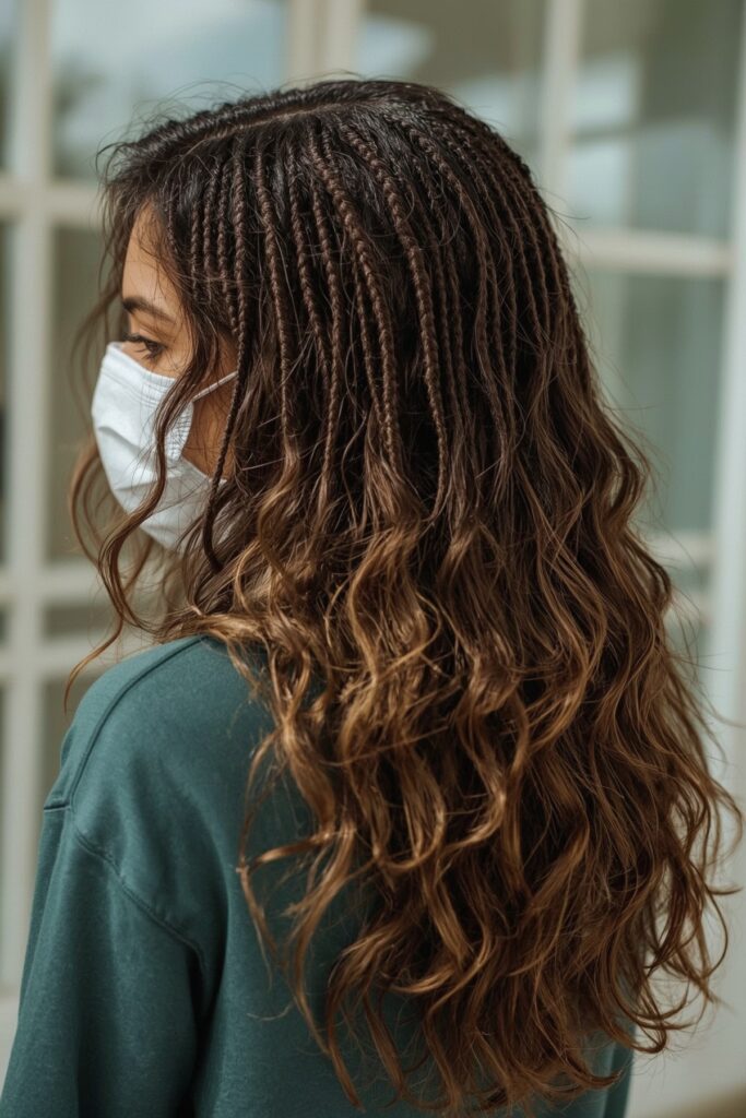 Cornrows with Loose Boho Curls