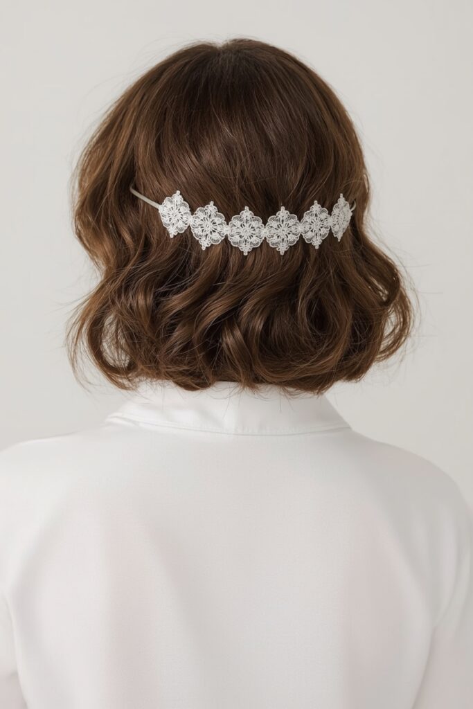 Curled Under Bob with Lace Headband
