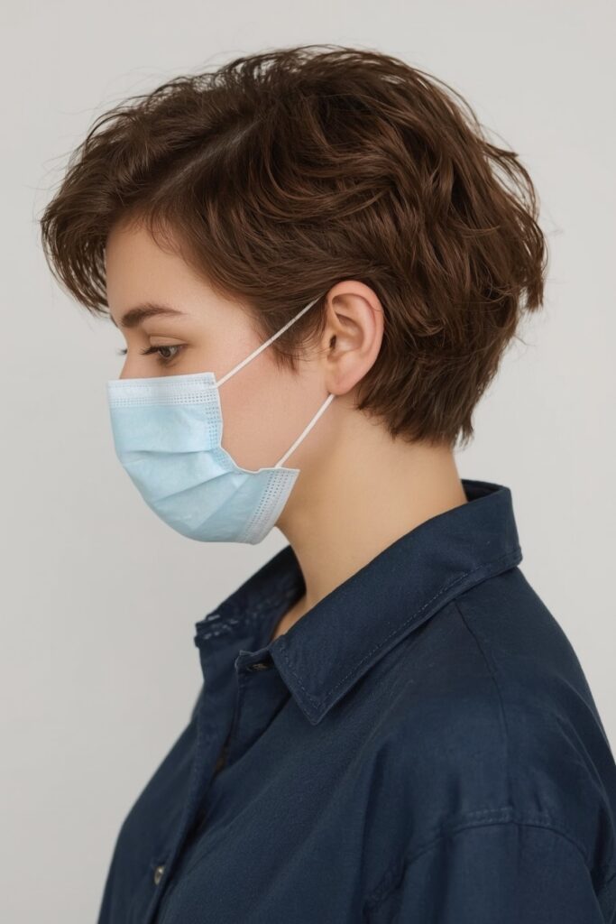 Side-Parted Pixie Bob with Soft Curls
