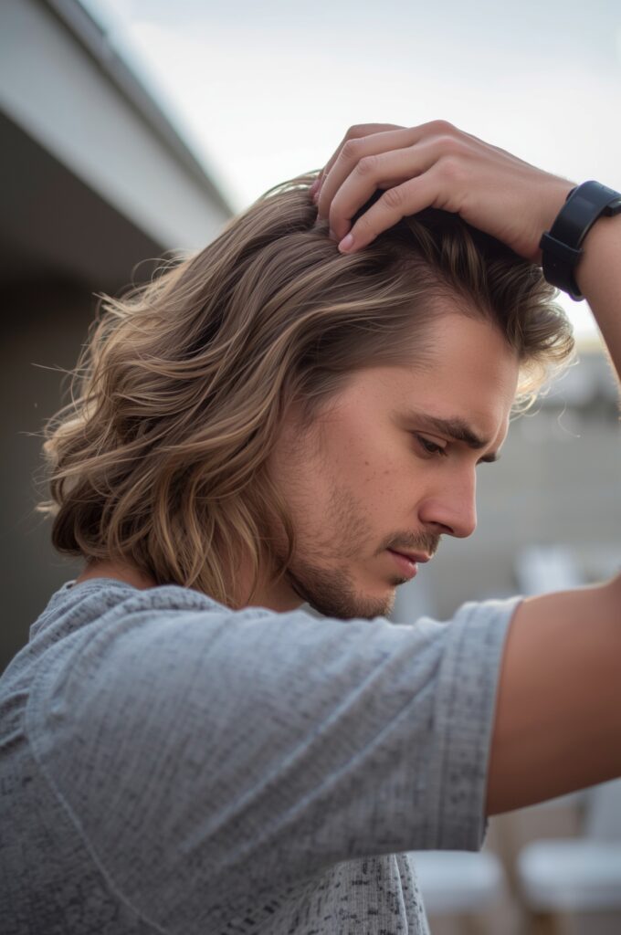 Wavy Side Part for Medium Hair

