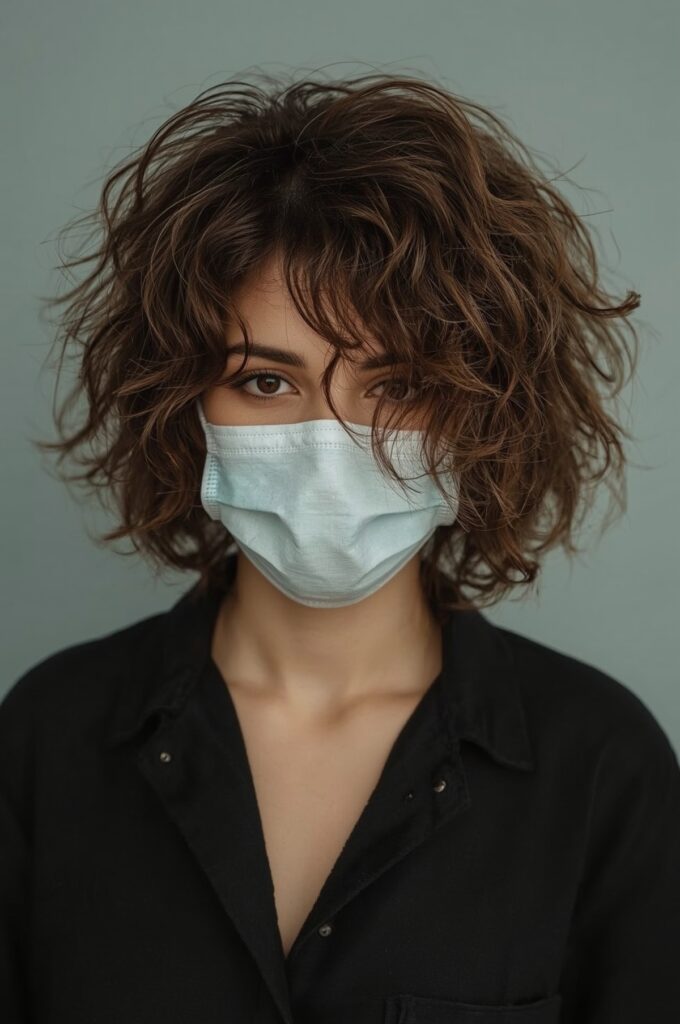 Asymmetrical Side Part Curls