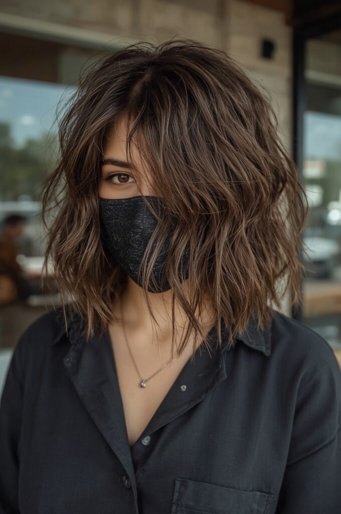 Textured Side Part Bob with Choppy Ends