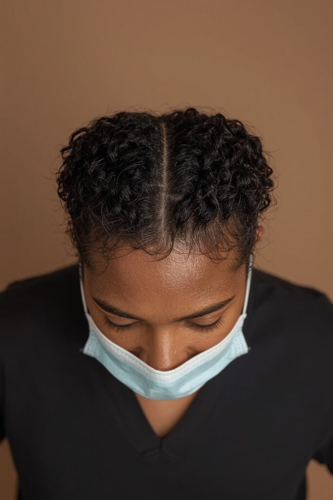 Twisted Halo Braid on Natural Hair