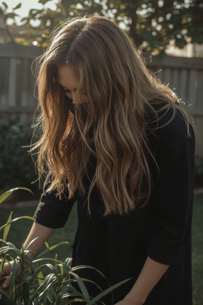 Long Layers With Feathered Side Part