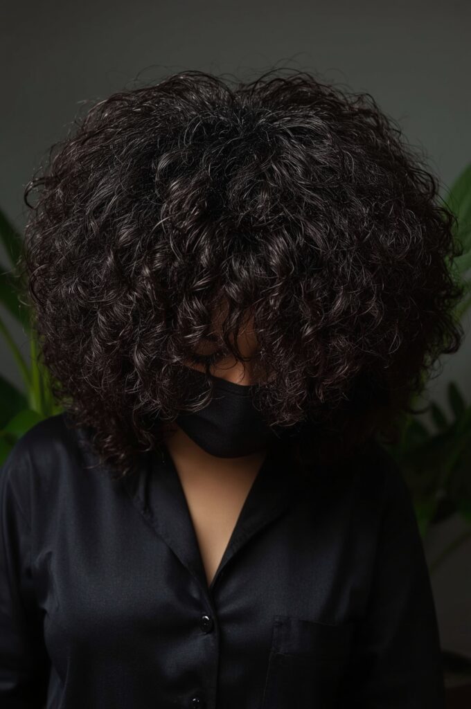 Side Part Afro with Volume