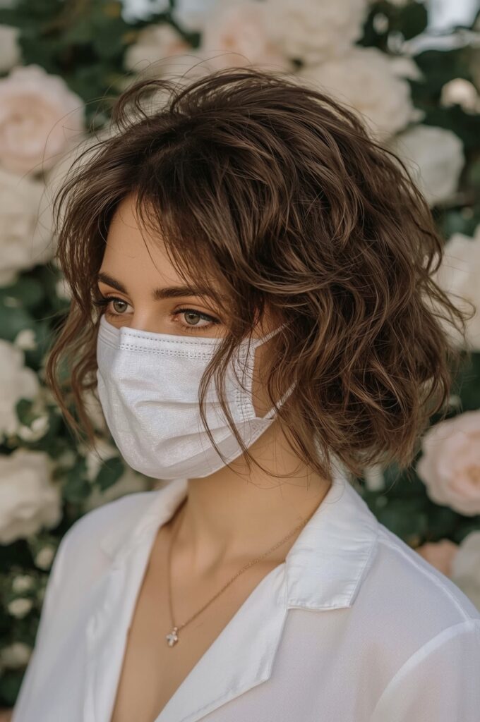 Loose Side Part Curly Updo