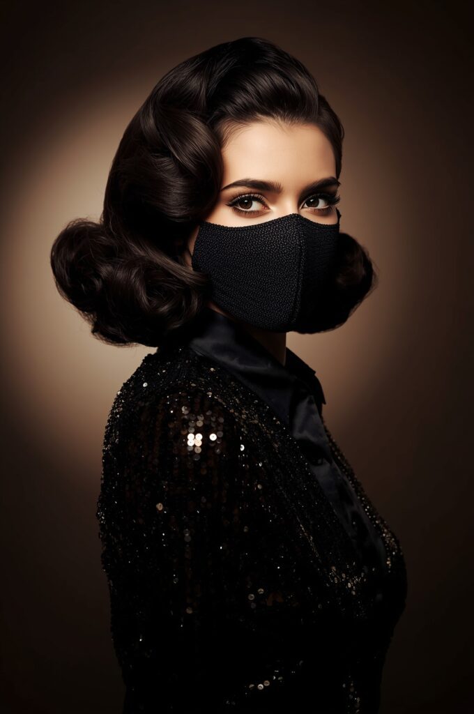 Glamorous Side Part with Retro Rolls