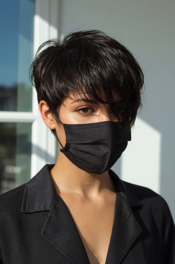 Short Pixie Quick Weave with Side Part