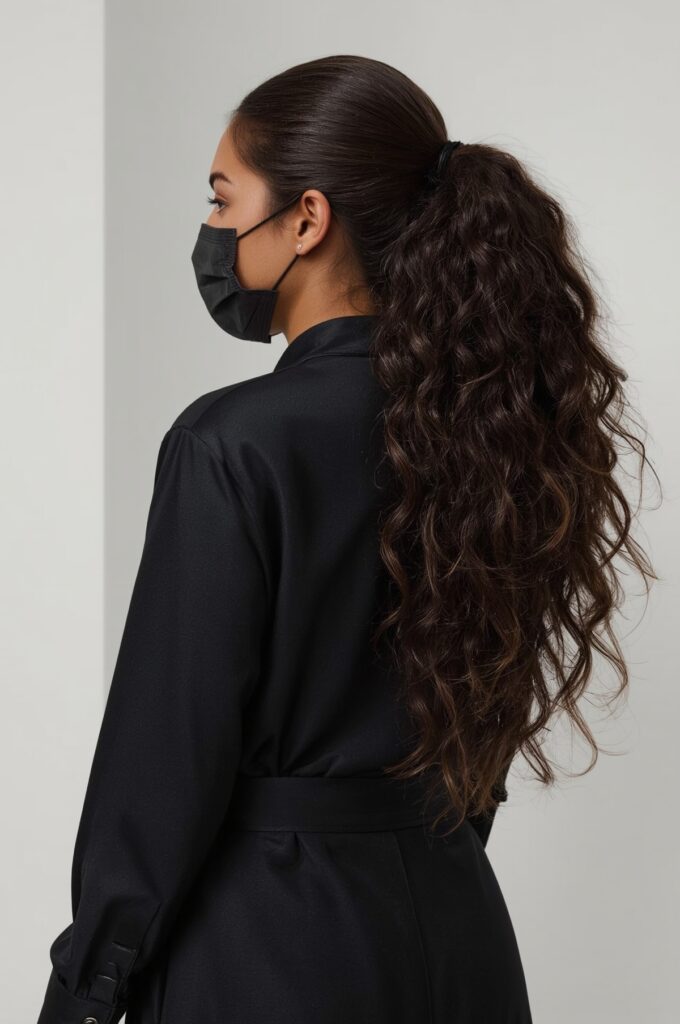 Side Part Curly Ponytail