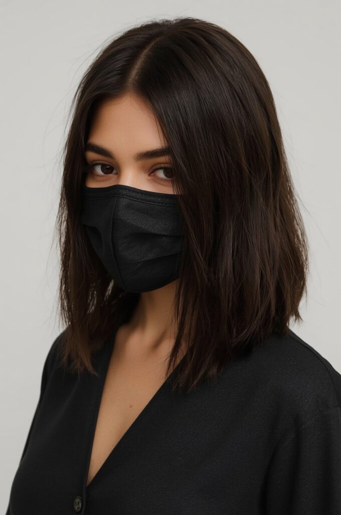 Side Part with Straight Lob and Tucked Ends