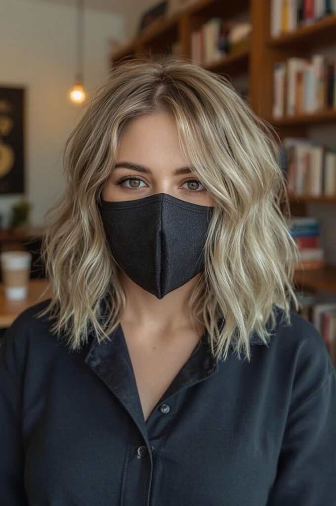 Wispy Bangs with Wavy Lob
