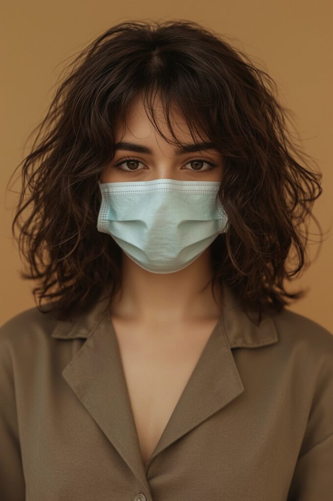 Loose Curls with Wispy Curtain Bangs