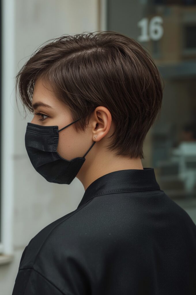 Sleek Side Part Pixie Cut