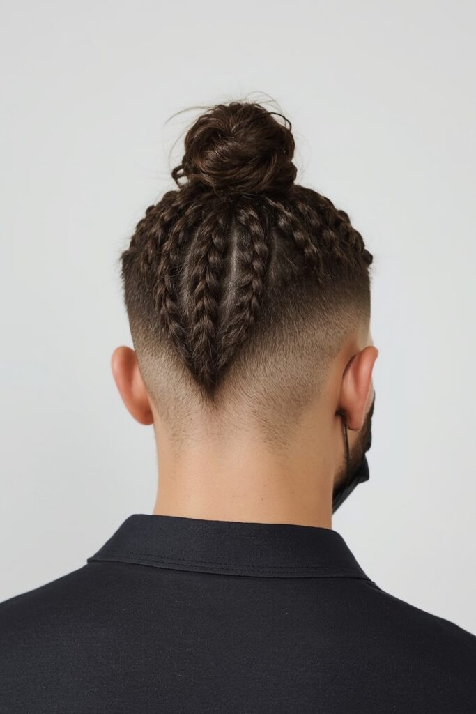 Braided Top Knot with Shaved Sides