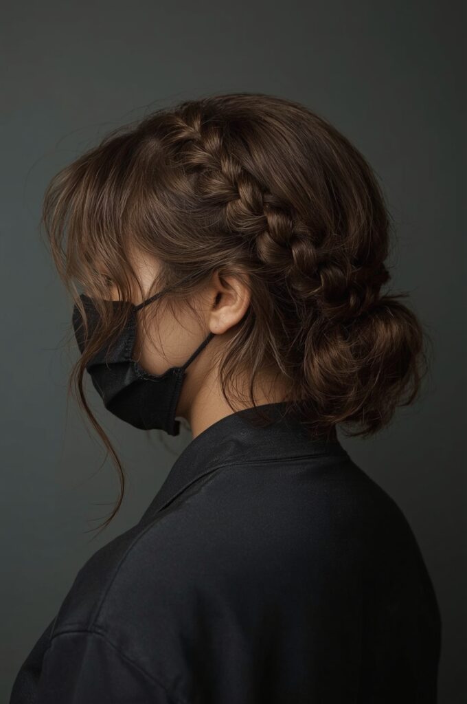 Side Part Sew In With Braided Crown