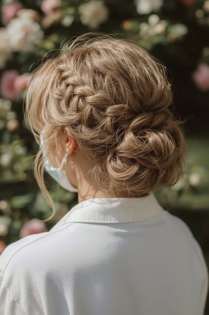 Wispy Bangs and Braided Crown