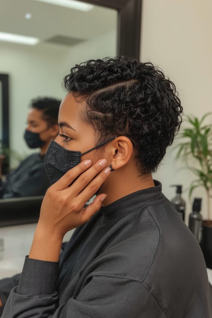 Side Part With Sculpted Edges (For NaturalCoily Hair)
