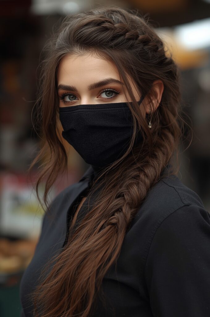 Side Part with Rope Braid Accent