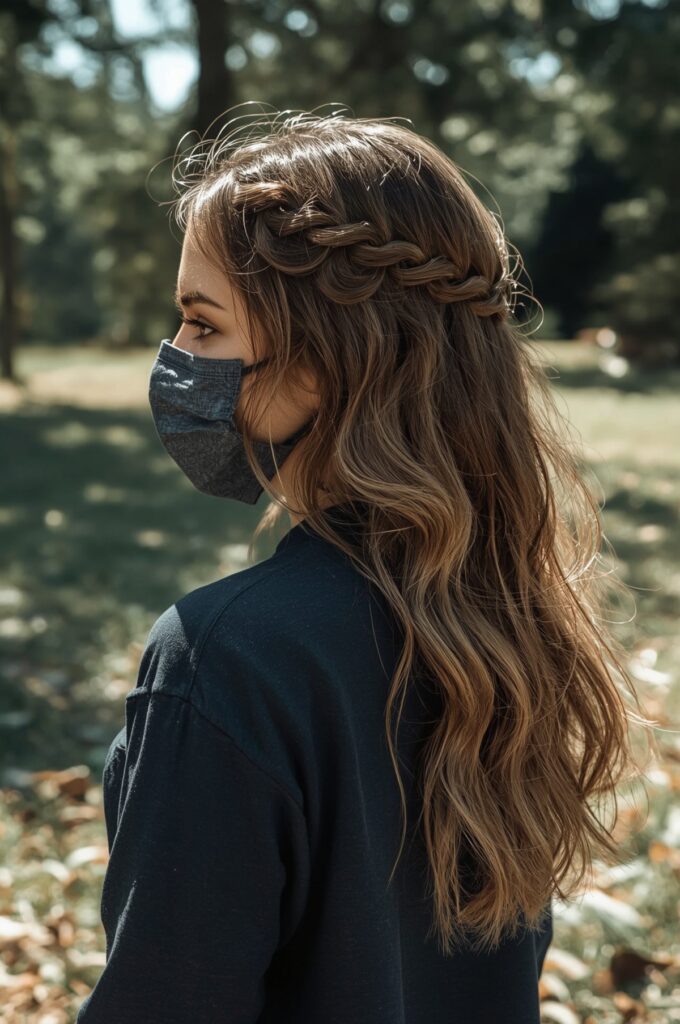 Side Part with Waterfall Braid