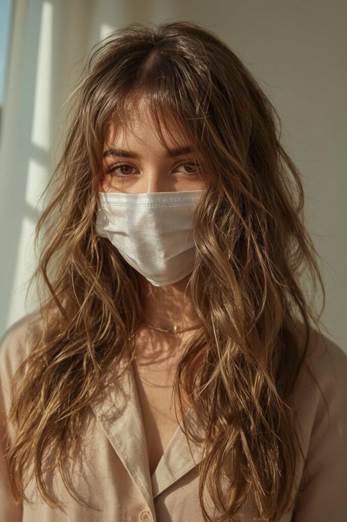 Long Wavy Wispy Curtain Bangs