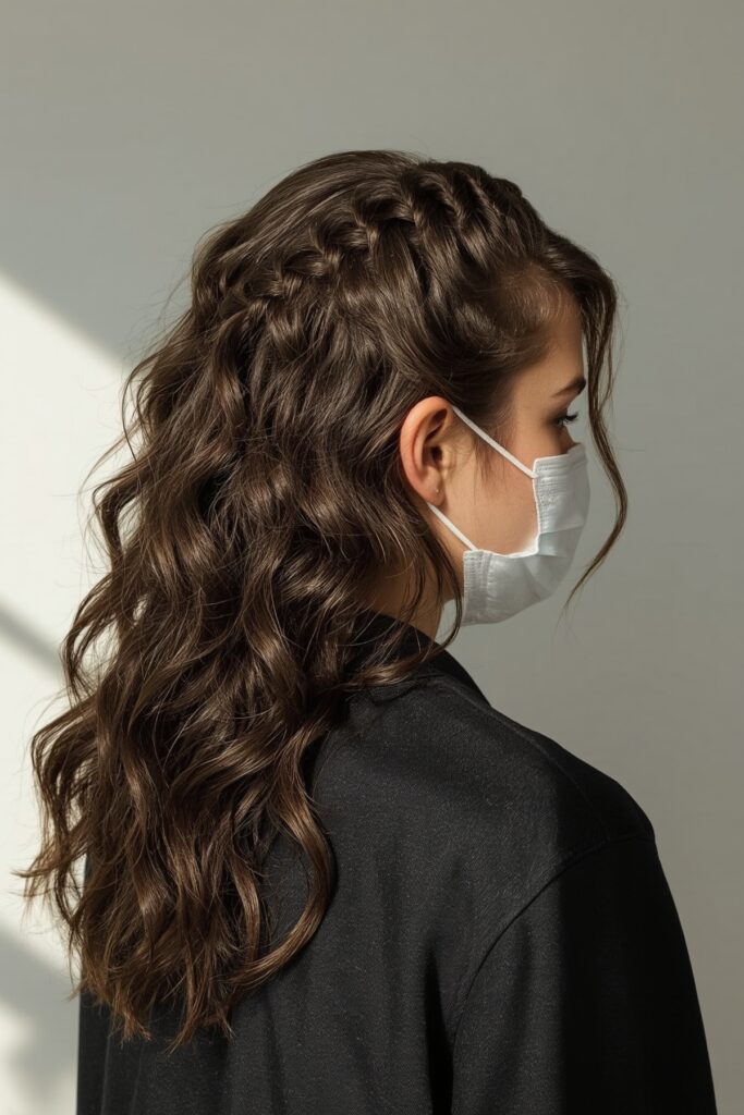 Side-Swept Dutch Braid with Loose Curls