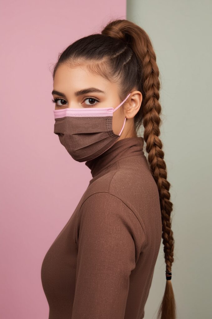 Braided Side Ponytail with Side Part