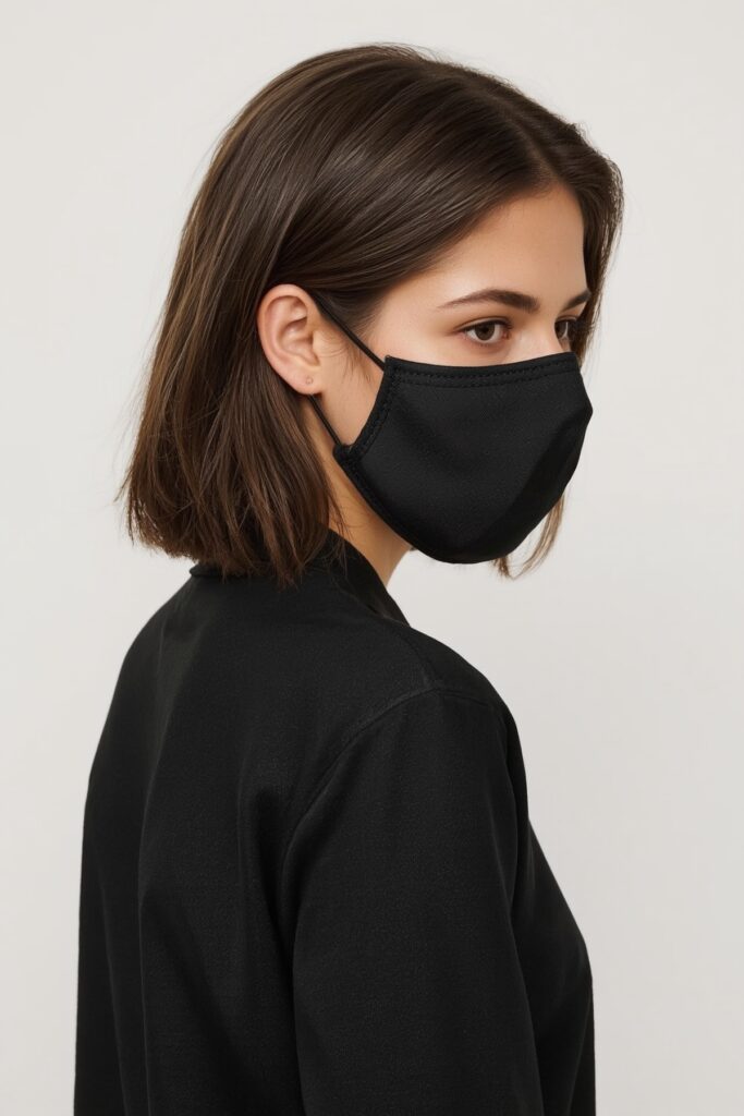 Glossy Side Part Blunt Lob